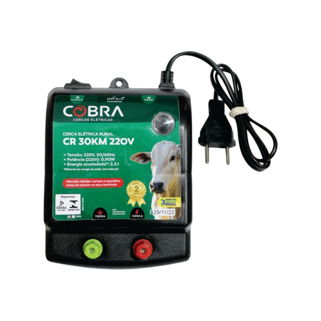 Aparelho para Cerca Elétrica com Regulagem 30km - Cobra Aparelho para Cerca Elétrica com Regulagem 30km - Cobra