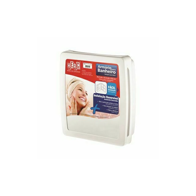 Armário para Banheiro com Espelho Branco - Herc Armário para Banheiro com Espelho Branco - Herc