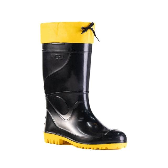 Bota PVC Preto/Amarelo Com Amarra - Innpro Bota PVC Preto/Amarelo Com Amarra - Innpro