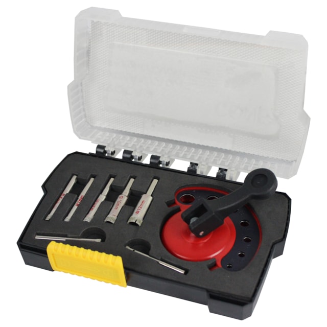 Broca Diamantada para Porcelanato Conjunto de 9 Peças - Conex Broca Diamantada para Porcelanato Conjunto de 9 Peças - Conex