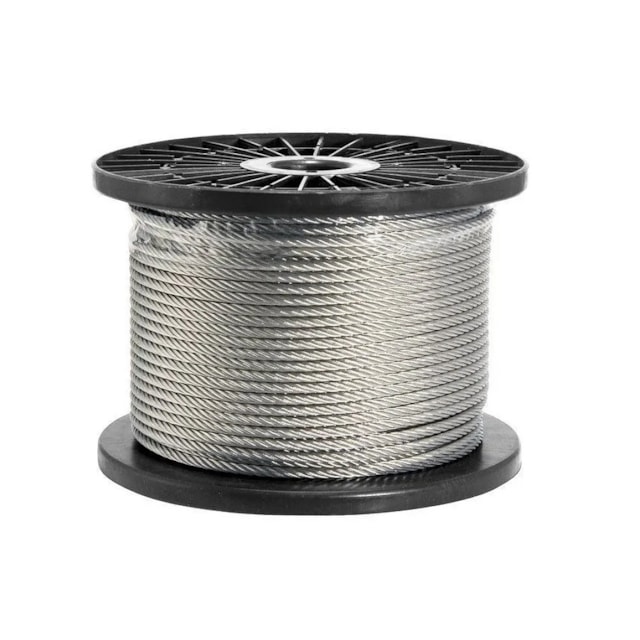 Cabo de Aço Alma de Fibra Galvanizado 6x7 Bobina Com 100 Metros - Mundi Cabo de Aço Alma de Fibra Galvanizado 6x7 Bobina Com 100 Metros - Mundi
