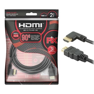 Cabo HDMI Série Classic 90 4K HDR 2 metros - Pix