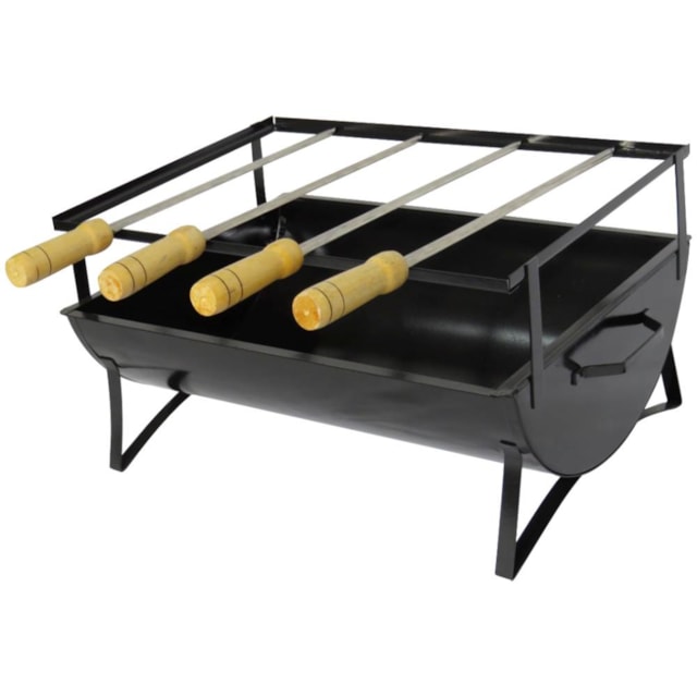 Churrasqueira Popular Com 4 Espetos - Ouro de Minas Churrasqueira Popular Com 4 Espetos - Ouro de Minas
