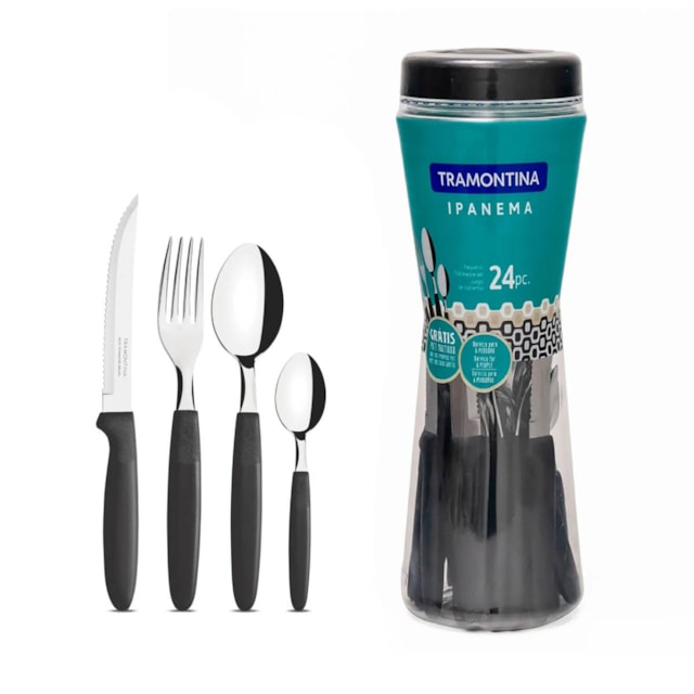 Conjunto Talheres Aço Inox 24 Peças Ipanema - Tramontina Conjunto Talheres Aço Inox 24 Peças Ipanema - Tramontina