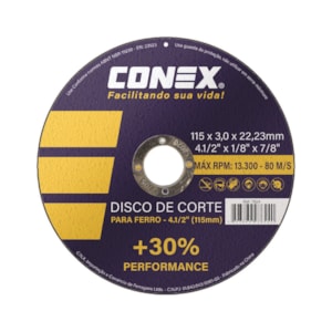 Disco de Corte Ferro 4.1/2" 115 x 3,2 x 22,2mm - Conex