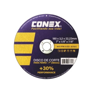 Disco de Corte Ferro 7" 177,8 x 3,2 x 22,2mm - Conex