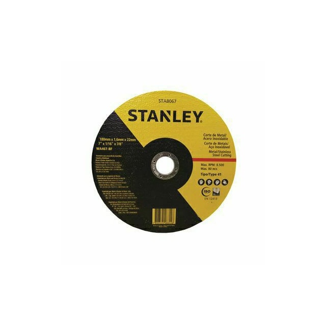 Disco de Corte Inox 7" 180 x 1,6 x 22,2mm - Stanley