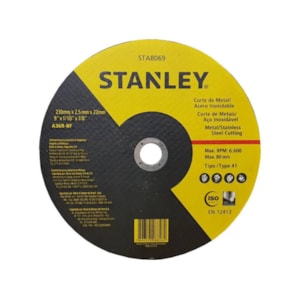 Disco de Corte Inox 9" 230 x 2,5 x 22,2mm - Stanley