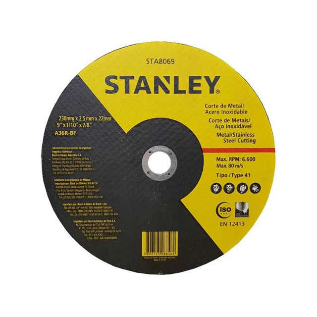 Disco de Corte Inox 9" 230 x 2,5 x 22,2mm - Stanley