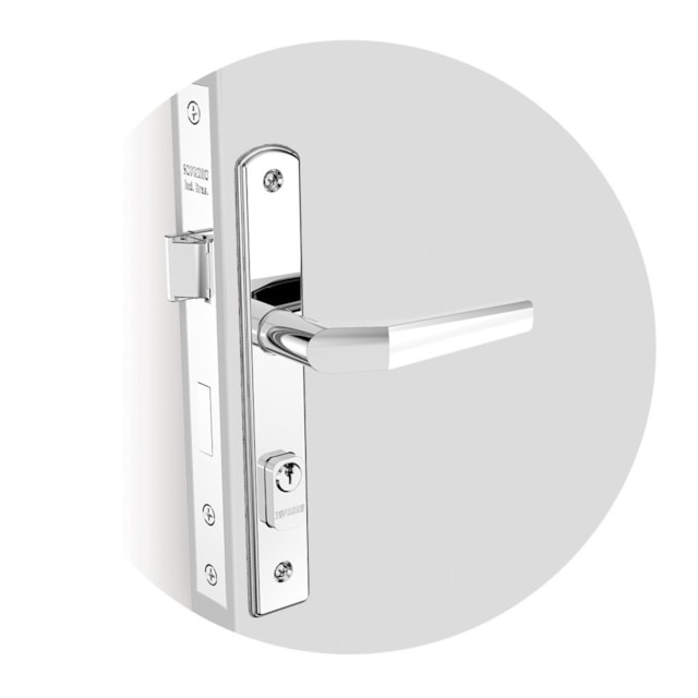 Fechadura Externa Reta Popline Cromada 20x53 - Soprano Fechadura Externa Reta Popline Cromada 20x53 - Soprano
