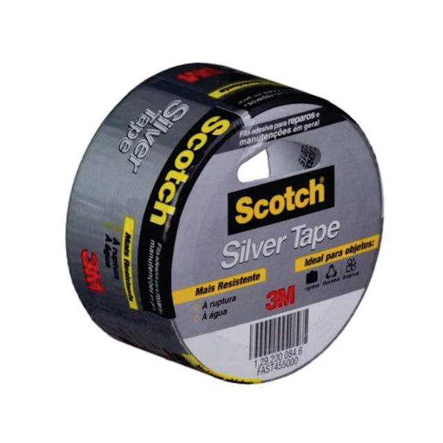 Fita Adesiva Silver Tape 45mm x 5m Prata - 3M Fita Adesiva Silver Tape 45mm x 5m Prata - 3M