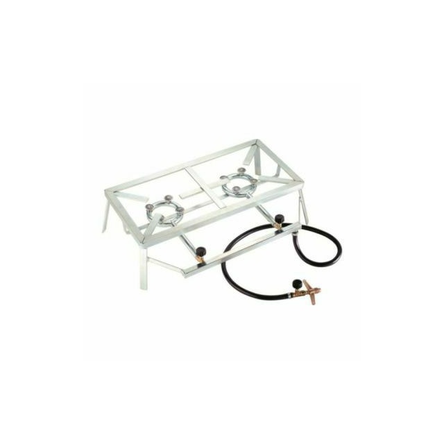 Fogareiro Alta Pressão 2 Bocas 8 Caulins - Qualinox Fogareiro Alta Pressão 2 Bocas 8 Caulins - Qualinox