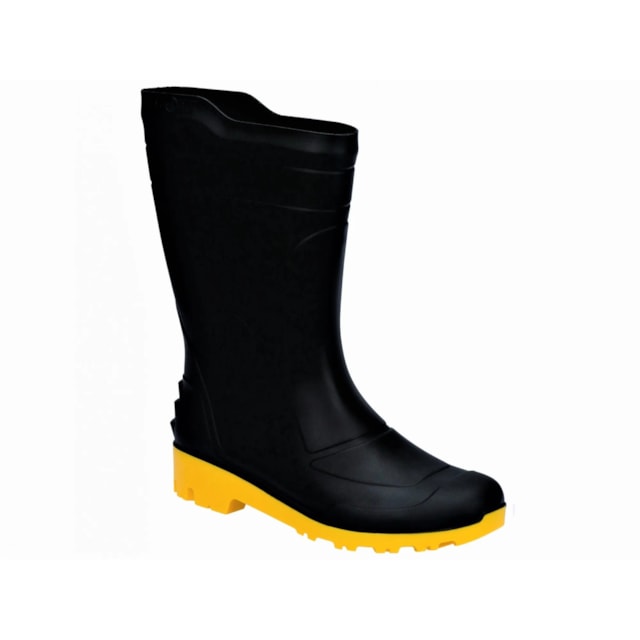 Galocha Bota Borracha Preta e Amarela Pega Forte - Grendene Galocha Bota Borracha Preta e Amarela Pega Forte - Grendene