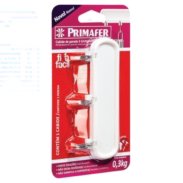 Gancho Plástico com Adesivo 0,3kg PR2509 - Atlas