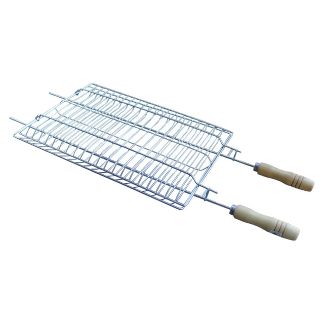Grelha Dupla com Cabo para Carnes e Peixes 35x50 - Conex Grelha Dupla com Cabo para Carnes e Peixes 35x50 - Conex
