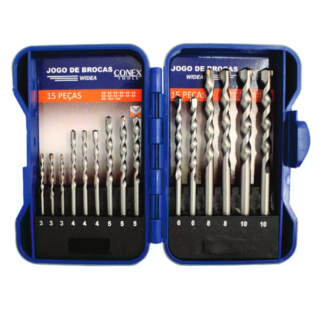 Jogo Broca Videa 15 Peças com Estojo - Conex Jogo Broca Videa 15 Peças com Estojo - Conex