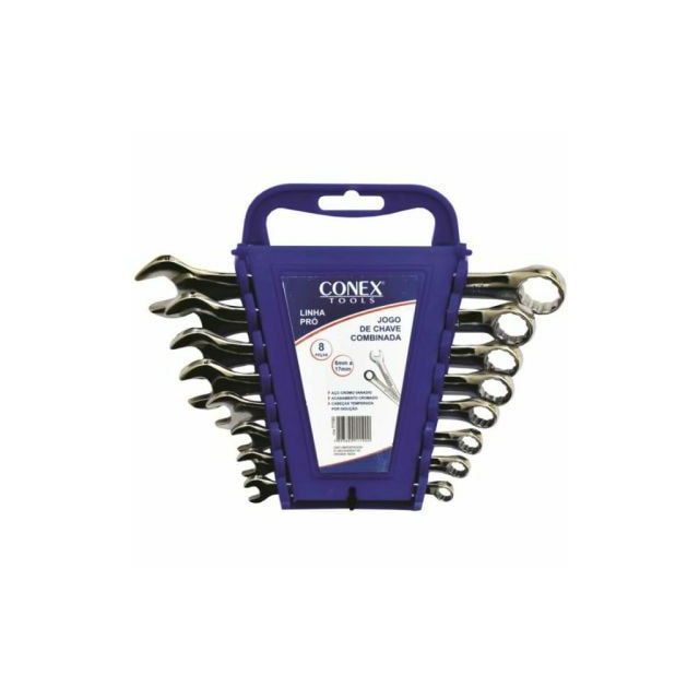 Jogo Chave Combinada 6 a 17mm 8 Peças Profissional - Conex Jogo Chave Combinada 6 a 17mm 8 Peças Profissional - Conex