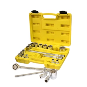 Jogo de Soquete Estriado 1/2 22 Peças 8mm à 32mm - Conex