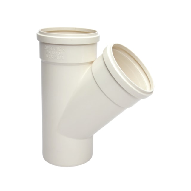 Junção 45º Simples Esgoto 150 x 150mm - Precon Junção 45º Simples Esgoto 150 x 150mm - Precon