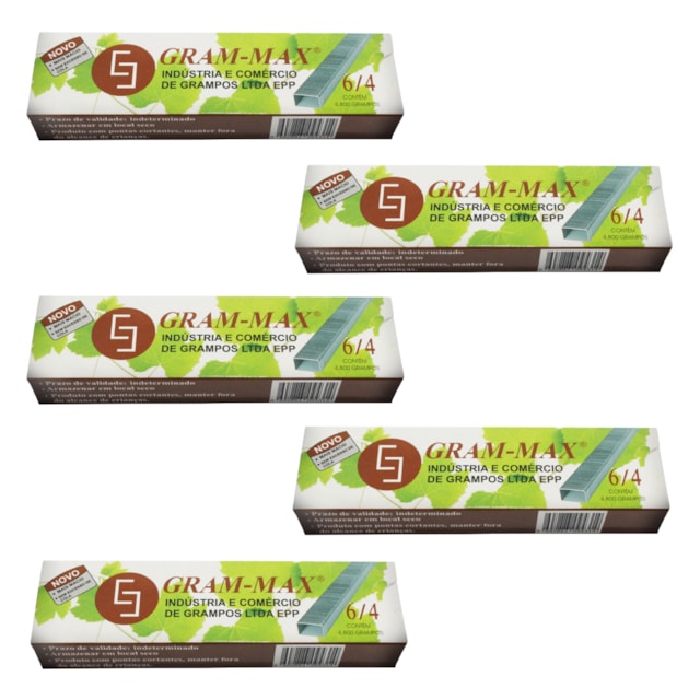 Kit Com 5 Unidades Grampo Para Alceador Caixa C/4800 - Gram-Max Kit Com 5 Unidades Grampo Para Alceador Caixa C/4800 - Gram-Max