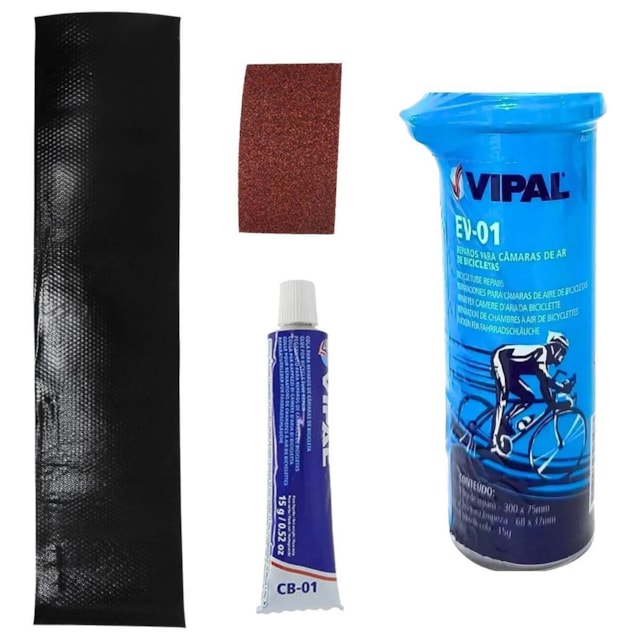 Kit Com 5 Unidades Remendo para Bicicleta Estojo - Vipal