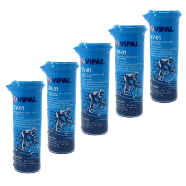 Kit Com 5 Unidades Remendo para Bicicleta Estojo - Vipal Kit Com 5 Unidades Remendo para Bicicleta Estojo - Vipal