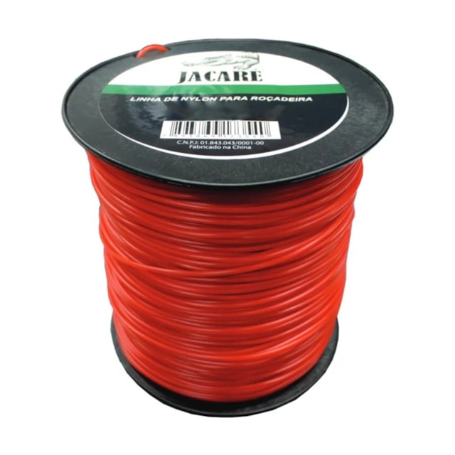Linha Nylon Quadrada Vermelha 3,0mm Rolo 223m Jacaré - Mundi Linha Nylon Quadrada Vermelha 3,0mm Rolo 223m Jacaré - Mundi