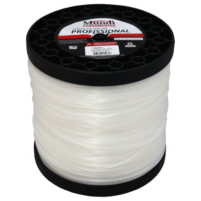 Linha Nylon Redonda Transparente 3,0mm Rolo 240m - Mundi Ferramentas Linha Nylon Redonda Transparente 3,0mm Rolo 240m - Mundi Ferramentas