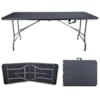 Mesa Dobrável Reforçada Preta Linha Natura 180x74x74CM