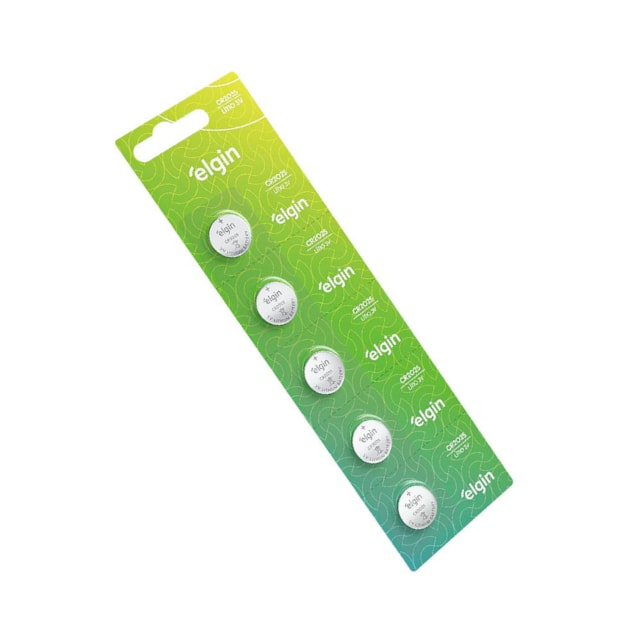 Pilha Bateria Botão Lítio 3V CR 2025 5 Unidades - Elgin Pilha Bateria Botão Lítio 3V CR 2025 5 Unidades - Elgin