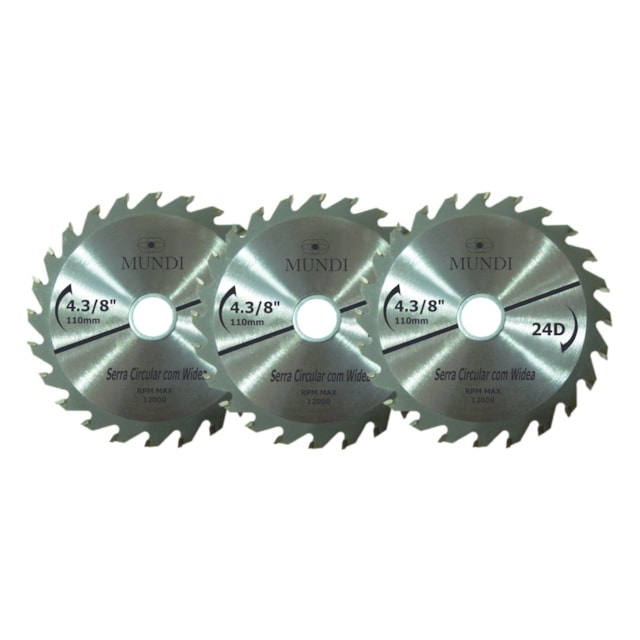 Serra Circular Videa Jogo 3 Peças 4.3/8 110mm - Mundi Serra Circular Videa Jogo 3 Peças 4.3/8 110mm - Mundi