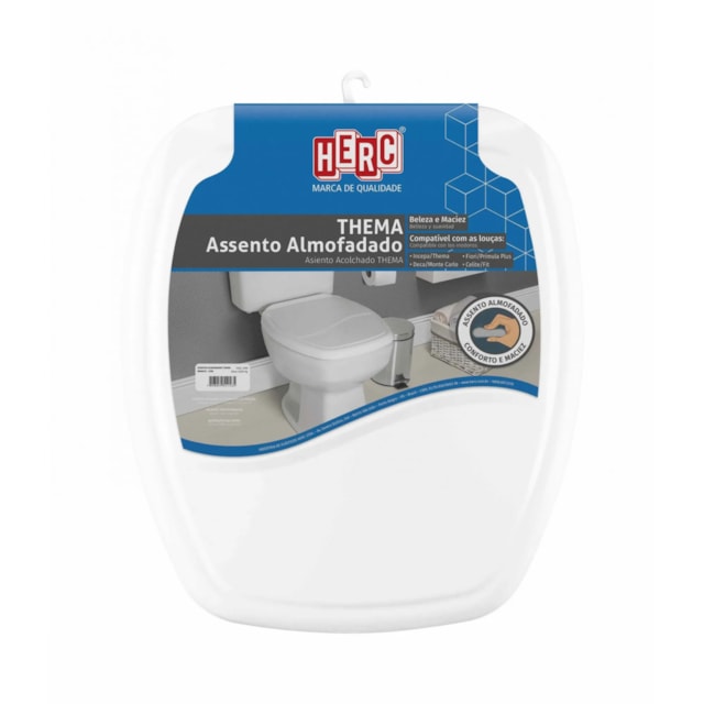 Tampa de Vaso Sanitário Branco Almofadado Premium Thema - Herc Tampa de Vaso Sanitário Branco Almofadado Premium Thema - Herc