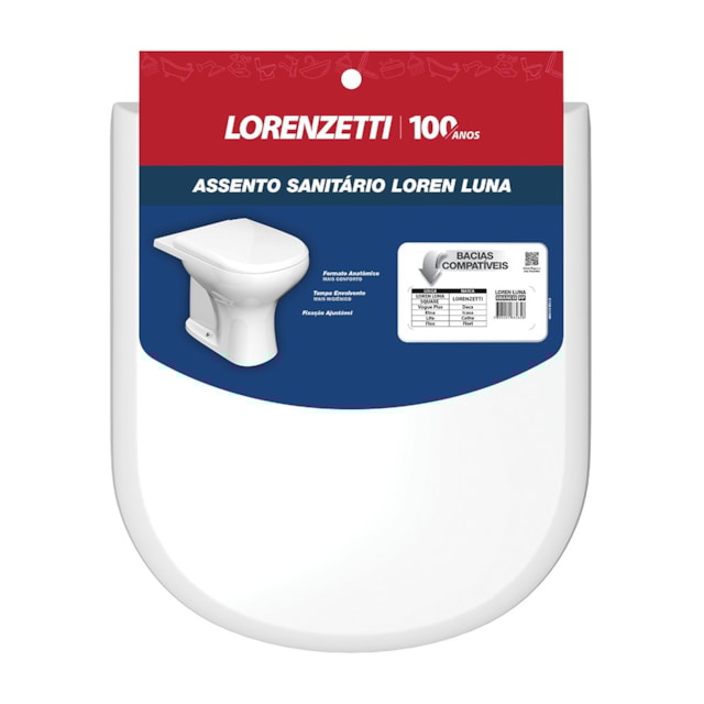 Tampa de Vaso Sanitário Branco Lorenluna - Lorenzetti Tampa de Vaso Sanitário Branco Lorenluna - Lorenzetti