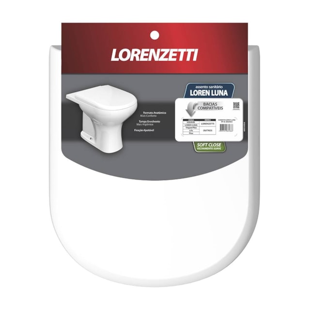 Tampa de Vaso Sanitário Branco Lorenluna Soft Close - Lorenzetti Tampa de Vaso Sanitário Branco Lorenluna Soft Close - Lorenzetti