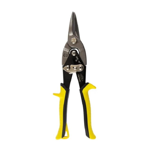 Tesoura para Cortar Chapas tipo Aviação Força Dupla Reta 10" - Corneta