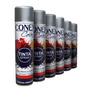 Tinta Spray Alumínio Metálico 400ml 6 Unidades - Conex Color
