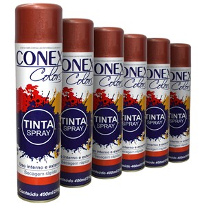 Tinta Spray Cobre Metálica 350ml 6 Unidades - Conex Colors