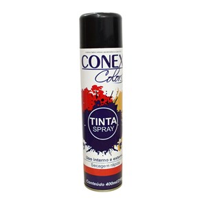 Tinta Spray Preto Brilhante 400ml 6 Unidades - Conex Colors
