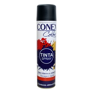 Tinta Spray Preto Fosco 400ml 6 Unidades - Conex Colors