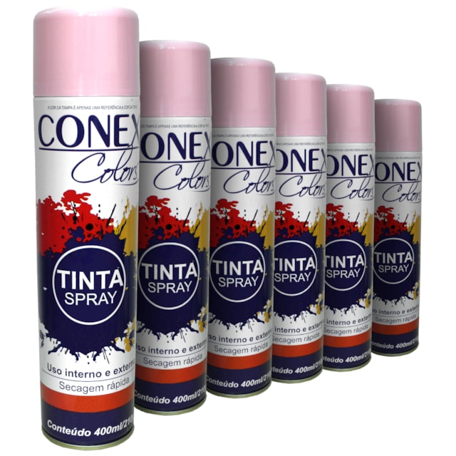 Tinta Spray Rosa 350ml 6 Unidades - Conex Colors