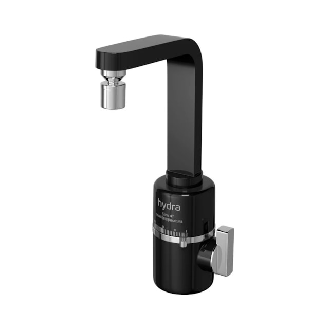 Torneira Elétrica de Bancada Preta 4 Temperaturas Slim 5500W - Hydra Torneira Elétrica de Bancada Preta 4 Temperaturas Slim 5500W - Hydra