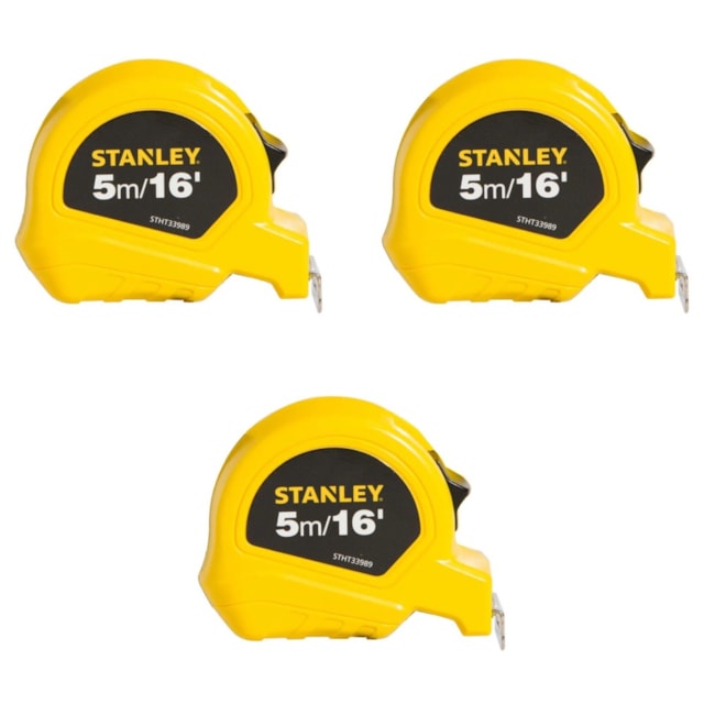 Trena 5m com Trava Kit Com 3 Unidades - Stanley Trena 5m com Trava Kit Com 3 Unidades - Stanley