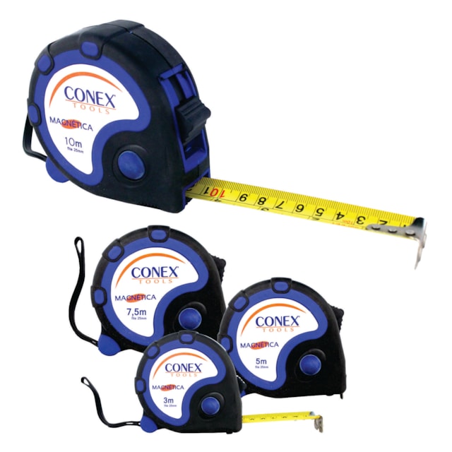 Trena Magnética Emborrachada 3m x 16mm - Conex Trena Magnética Emborrachada 3m x 16mm - Conex