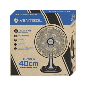 Ventilador de Mesa Cinza Turbo 6 40cm - Ventisol